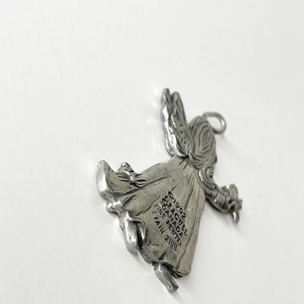 Vintage Seagull Canada 1992 Pewter Pendant Angel Necklace Ornament Keychain - Picture 5 of 16